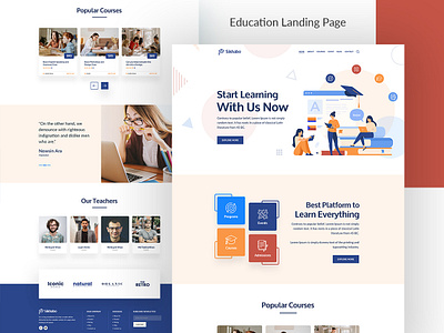 Education Landing Page Template business clean education education design education landing page education template landing landing page landingpage real estate template ui uplabs ux