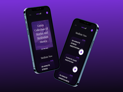 Med Well | Meditation Services UI app app design application brand design icon meditate meditation meditation app mobile app mobile app design mobile design mobile ui music app typography ui ui ux ui design uidesign ux