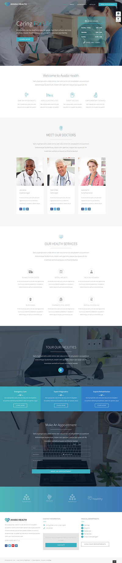 Avada Health WordPress Theme blog design design theme web design website wordpress theme