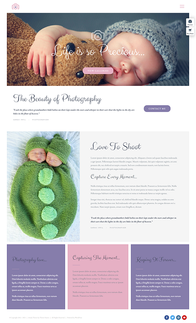 Avada Photography Light WordPress Theme blog design design theme web design website wordpress theme