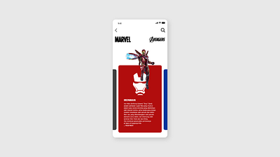 UI Marvel Avenger app design ui ux