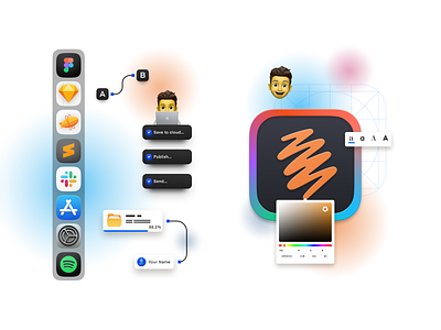 💻 Concept Illustrations branding collage colour concept figma icon icon set iconography icons illustration illustration art memoji portfolio process sketch slack software spotify work in progress zeplin
