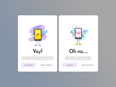 DailyUI 11: Flash Message buttons daily ui dailyui dailyuichallenge design error illustration payment success ui ux vector