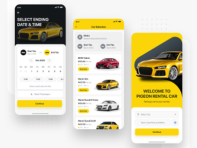 Pigeon Rent A Car booking car car rent car rental car rental app creative pigeon design design app minimal mobile rent rental app rental car rentals renting typography ui ui design uidesign uiux