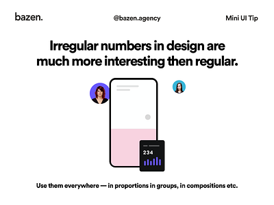 Mini UI Tip - Irregular vs. regular numbers bazen agency composition compositions design composition design principles design thinking design tip design tips layout design layout exploration layoutdesign ui ui design ux