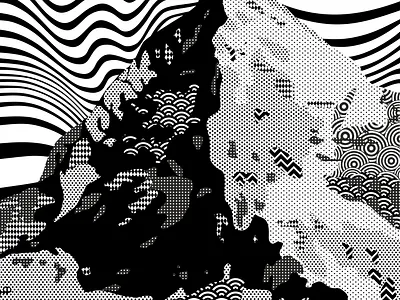 Eiger blackandwhite eiger graphic illustration mountain pattern patterndesign posterdesign