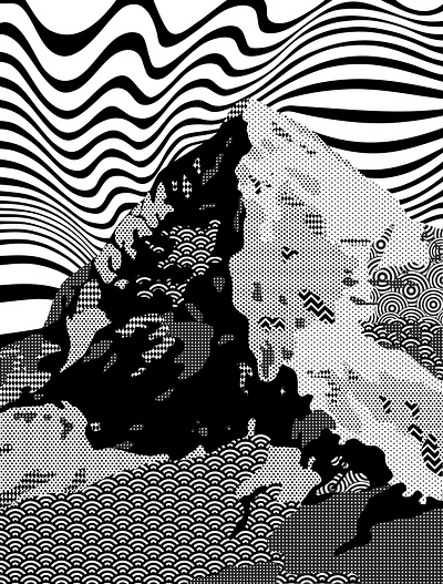 Eiger blackandwhite eiger graphic illustration mountain pattern patterndesign posterdesign