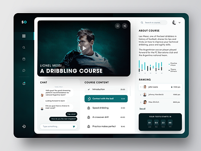 Course Learning Dashboard dashboard design education education website green interface learning learning platform modern online online platform online teaching sport ui web web design