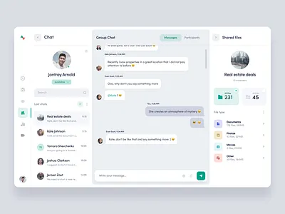 KeyVue chat animation app chat chat app clean conversation documents file file upload group chat interface members message minimal platform product send ui ux