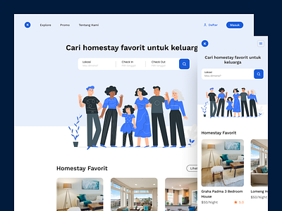 Kelokal - Guesthouse Landing Page daily ui guesthouse landing page minimal responsive design startup ui ux website website design