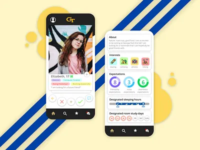 Georgia Tech Roommate Finder App apartment app college dorm education flat georgia tech housing living minimal move in roommate school ui ux