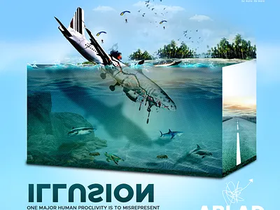 “ILLUSION” – A Visual Metaphor on Misrepresented Realities airplane fish graphic design photo editing photomanipulation photoshop