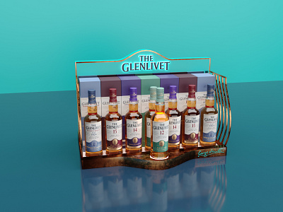 The Glenlivet display concept 3d 3dmax design display glenlivet whiskey and branding