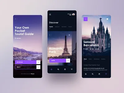 #25 Tourist Guide - MobileApp Concept andorid app application concept dashboard design graphic interface ios iphone journey mobile mobile app tour tourism tourist travel trip ui ux