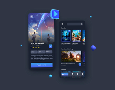 Movie App Design app app design app ui dark mode interface mobile app mobile design mobile ui mockup modern ui movie movie app movie poster movies movies app streaming app ui ui design uidesign uiux