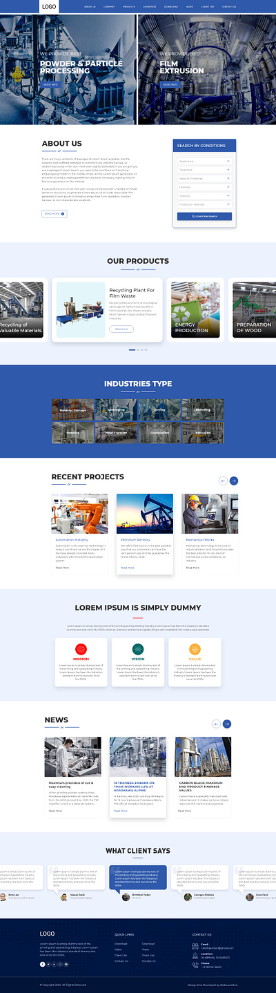 Engineering Machine Manufacturers branding vector web website