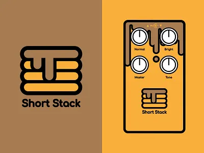 Short Stack Logo & Guitar Artwork artwork guitar illustration music pancakes pedal short stack vector