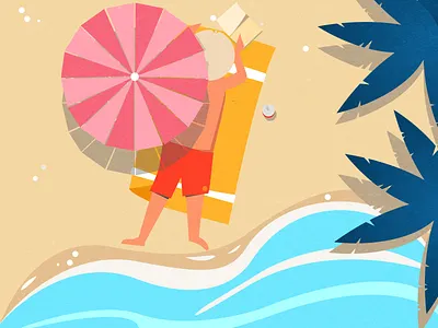 Book by the beach art design illustration minimalist vector