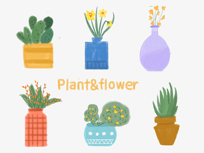 plant+flower flat illustration illustration