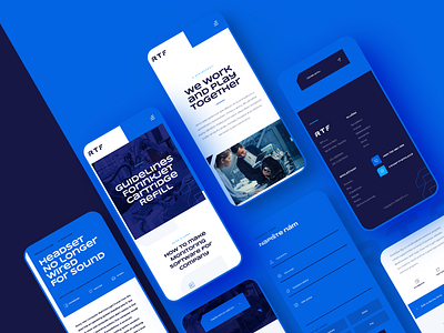 RTF company responsive webdesign blue clean cyan dark design engineering mobile navy blue responsive design technology ui ux website white