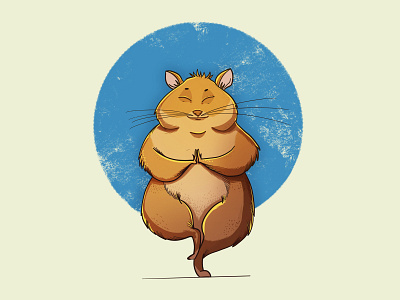 Yoga hamster art character characterdesign hamster yoga