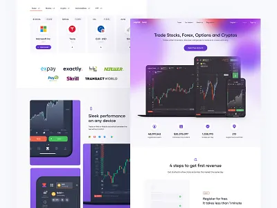 Capital bear Home page app clay clean cta desktop devices download finance homepage website