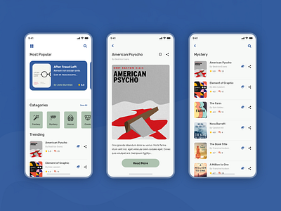 Online Book Reading app design book reading flat design mobile app mobile application mobile ui ui