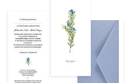 Wedding invitations dl hand drawn illustration watercolor wedding