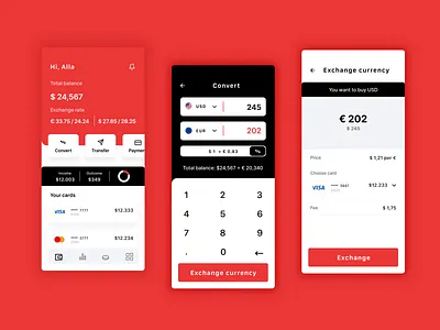 Currency converter bank account bank app bank card bank ui banking calculator converter design uxui