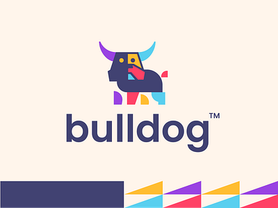 bulldog animal bull bulldog clever creative design dog finance financial invest investing investment logo minimal simple