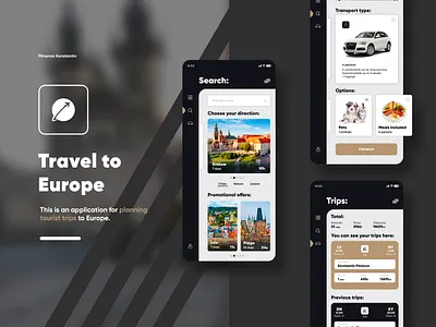 Mobile application Travel Trip ui/ux app mobile travel trip ui ux vector webdesign