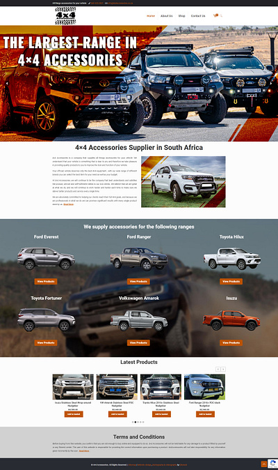 4x4 Accessories Completed Website Project branding design designinspiration ecommerce design website design