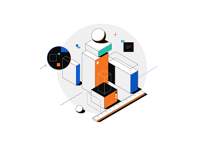 Codesigned - Isometric Illustration (Measure) composition data geometry illustration isometric line linear measure structure workspace