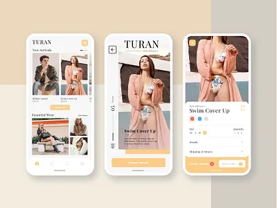 Turan Fashion e-commerce app V2 app design clothing design dailyui design ecommerce fashion app mobile mobile app mobile ui shopping app ui design