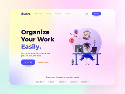 Workanize - Hero Section Exploration design figma figmadesign ui ux web web design