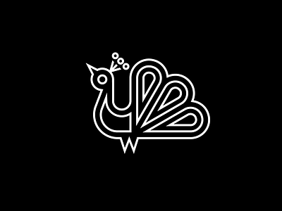 Peacock No. 2 animal bird fowl lines logo peacock peacock logo