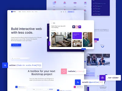 Homepage bootstrap design effects flat gradients html interaction torus kit ui