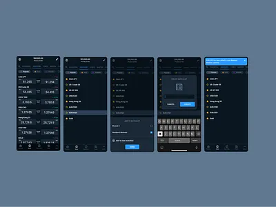 Add to Favorites bottom sheet currencies currency dark dark app dark mode dark ui favorites finance finance app financial app fintech forex forex trading mobile mobile app watchlist