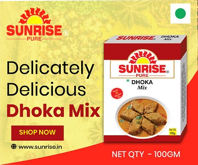 Sunrise dhoka mix Web Banner Ad bannerad bengali bengalicuisine food foodie lentil social media sunrise web design webbanner