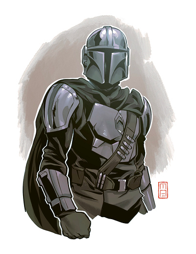 Mandalorian 80s anime character design comic comic book comics drawing illustration luke skywalker mandalorian manga sequential art sketch star wars