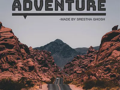 Typography Ad On Adventure adobe photoshop adventure bannerads bannerdesign cycling design hills mountain biking mountains rocks typogaphy