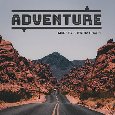 Typography Ad On Adventure adobe photoshop adventure bannerads bannerdesign cycling design hills mountain biking mountains rocks typogaphy