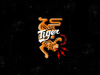 Tiger beer branding concept identity illustration label lettering logo logodesigner logotype tiger