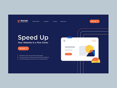 WP Rocket Home Page agency animation app branding dashboard home illustration landing product website