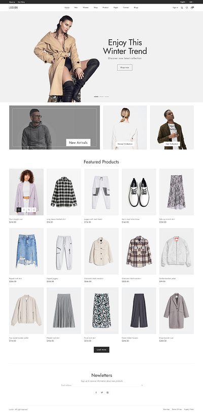 Fashion homepage clean ui fashion homepage minimalist