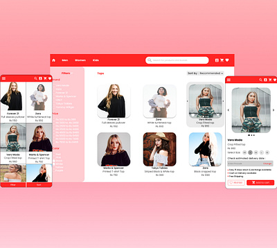 Shopping Website and App app branding clothes clothing design ecommerce ecommerce design figma minimal responsive responsive design shopping shopping app shopping bag shopping cart ui web