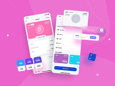 eSIM Manage app design ux