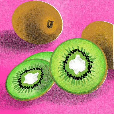 Kiwi, for 21 Days of Good Health branding colorful digital art fruit illustration illustration kiwi kiwi illustration