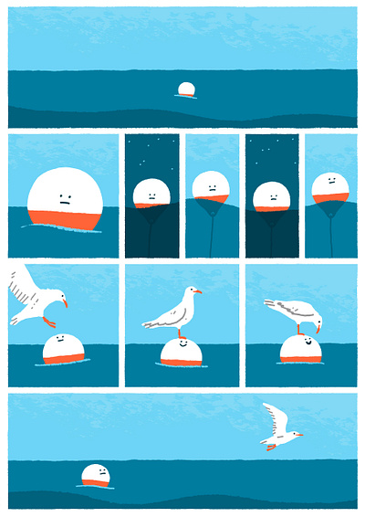 Buoy oh Buoy character comic digital editorial folioart humour illustration michael parkin panels texture