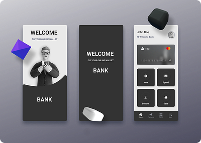 Online banking app ui design 🏦 🤓🤙 3d business card design figma freebies mastercard money management neumorphic neumorphism ui online banking profile trandy ui uicomponents uidesign uielements uiux user interface visa